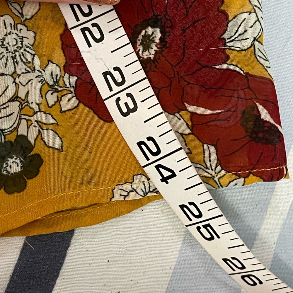 I N Studio Yellow Gold floral Blouse cami under set of 2 size PM petite medium - Picture 11 of 16
